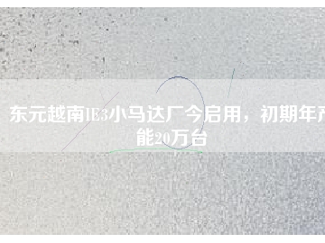 東元越南IE3小馬達廠今啟用，初期年產(chǎn)能20萬臺
