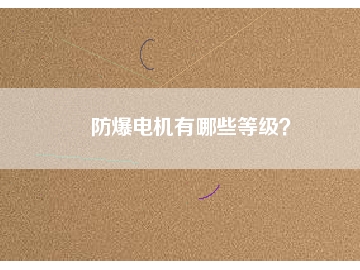 防爆電機有哪些等級？