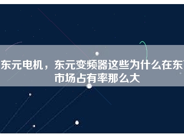 東元電機，東元變頻器這些為什么在東莞市場占有率那么大