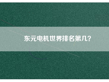 東元電機世界排名第幾？