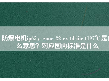 防爆電機ip65，zone 22 ex td iiic t197℃是什么意思？對應國內(nèi)標準是什么