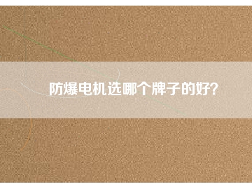 防爆電機選哪個牌子的好？