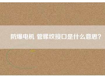 防爆電機(jī) 管螺紋接口是什么意思？