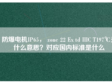 防爆電機(jī)IP65， zone 22 Ex td IIIC T197℃是什么意思？對應(yīng)國內(nèi)標(biāo)準(zhǔn)是什么