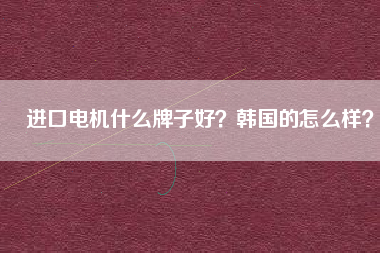 進口電機什么牌子好？韓國的怎么樣？