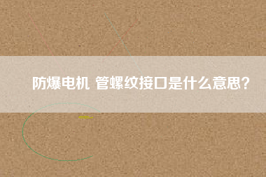 防爆電機(jī) 管螺紋接口是什么意思？