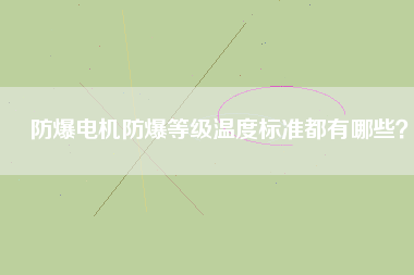 防爆電機(jī)防爆等級(jí)溫度標(biāo)準(zhǔn)都有哪些? 防爆電機(jī)防爆等級(jí)溫度標(biāo)準(zhǔn)都有哪些?