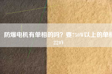 防爆電機(jī)有單相的嗎？要750W以上的單相220V